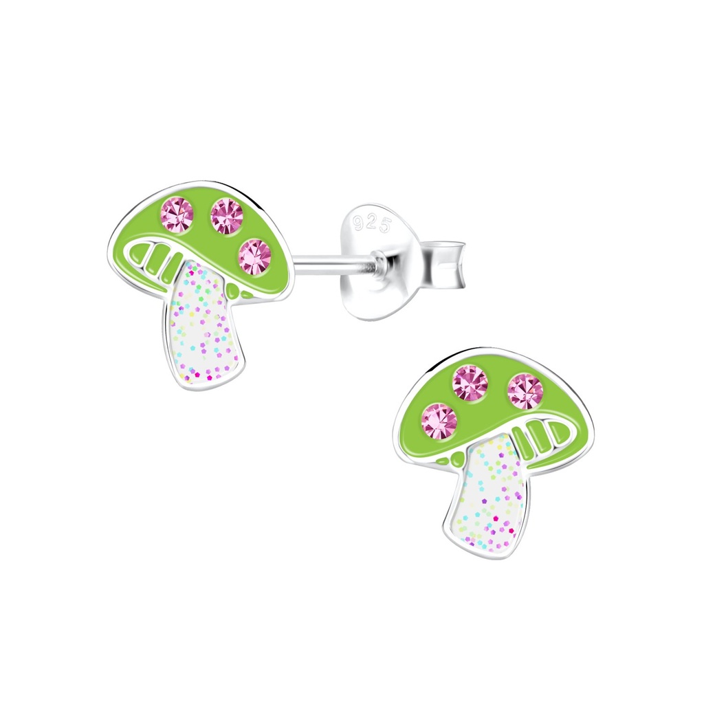 Puces d'oreilles champignon en argent