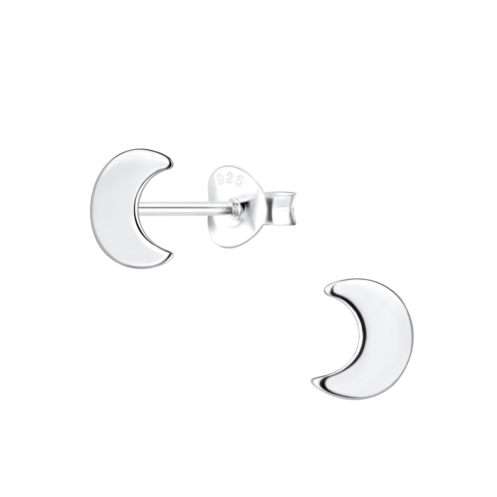 Puces d'oreilles lune en argent