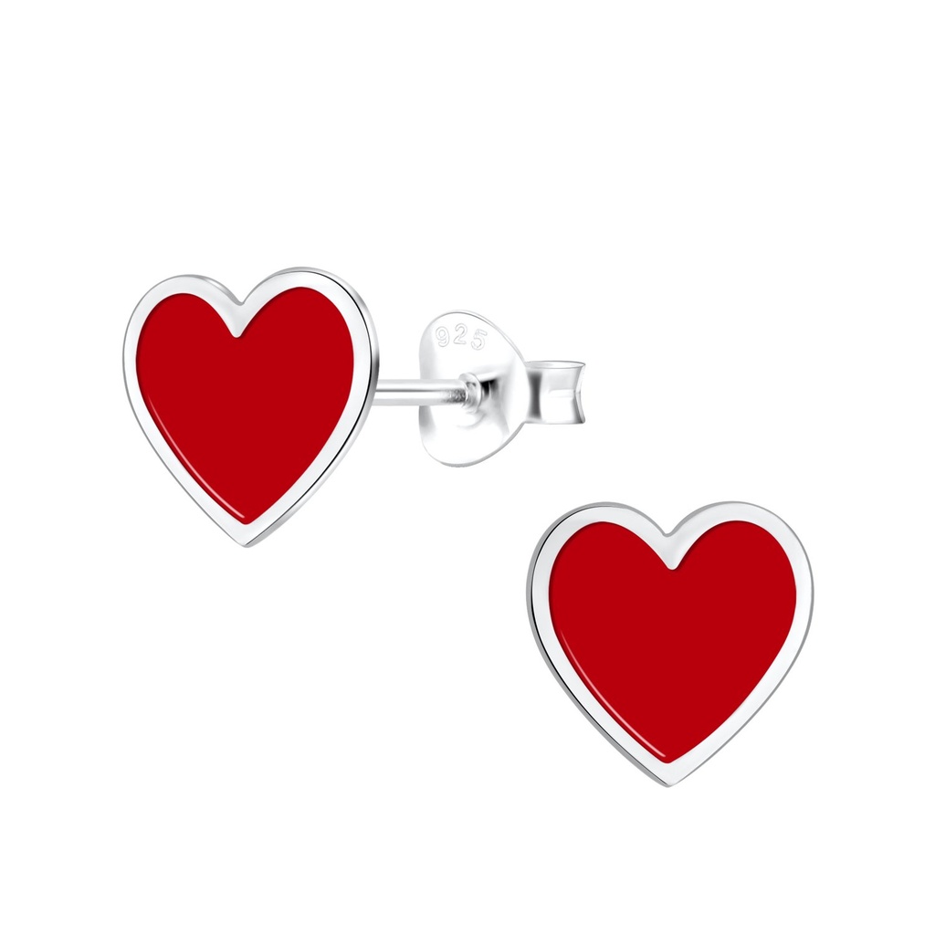 Silver Heart Stud Earrings