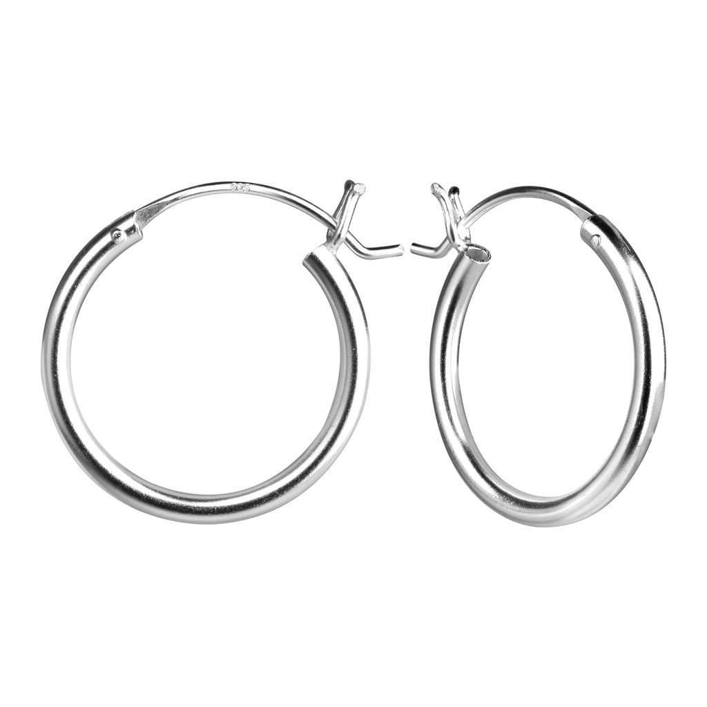 [10012590] 20mm Silver French Lock Hoop Earrings