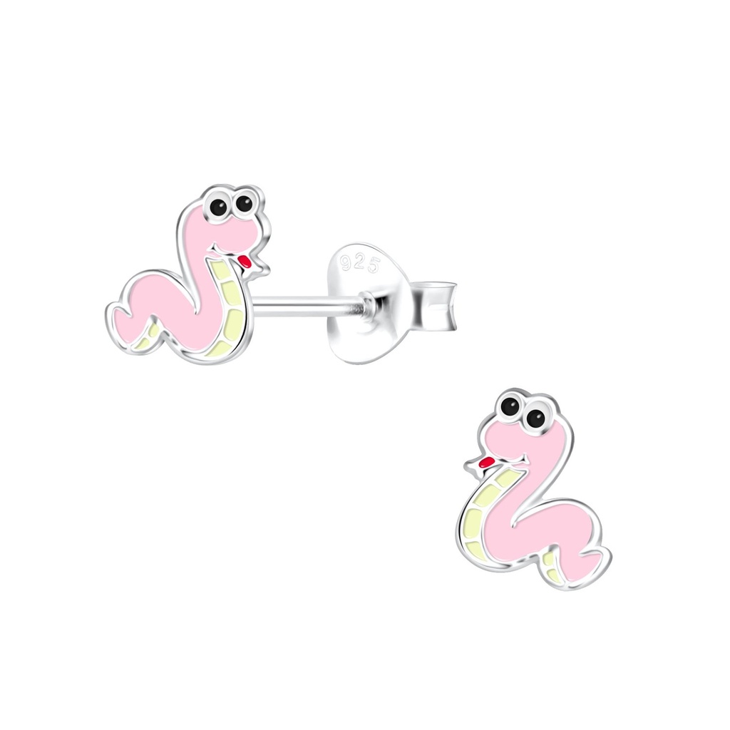 Silver Snake Stud Earrings