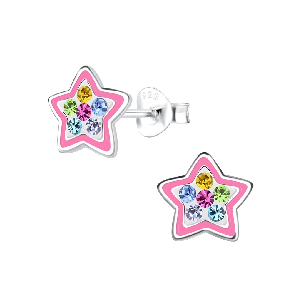 Silver Star Stud Earrings