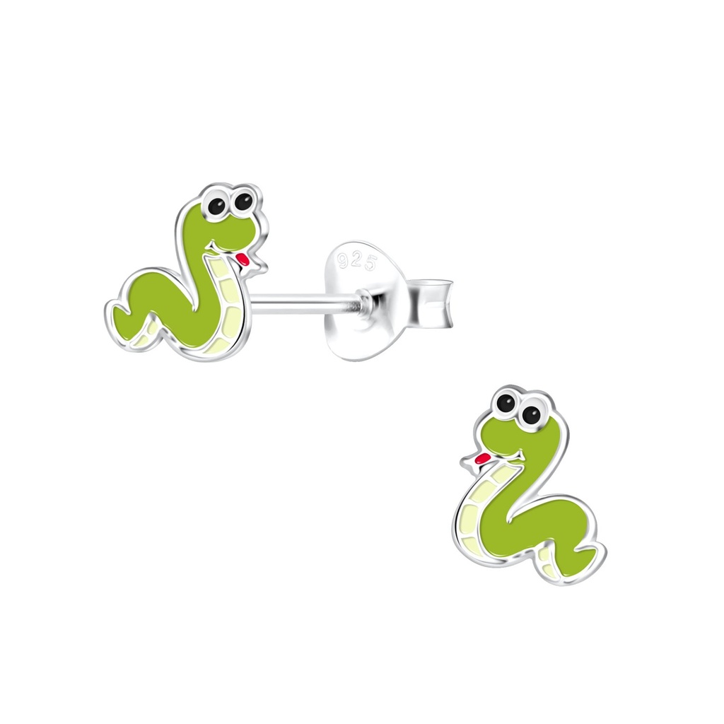 [10024044] Silver Snake Stud Earrings