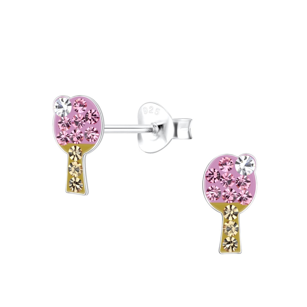 Silver Table Tennis Stud Earrings