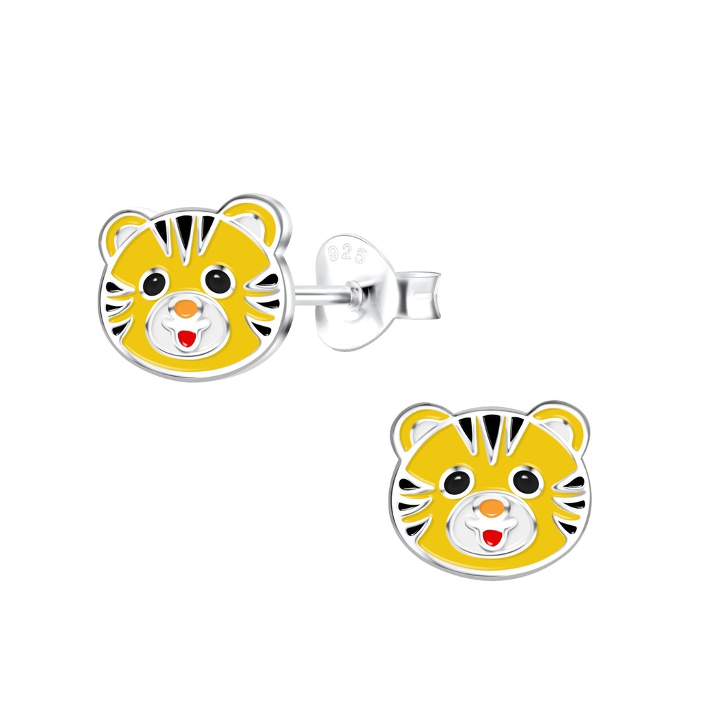 Silver Tiger Stud Earrings