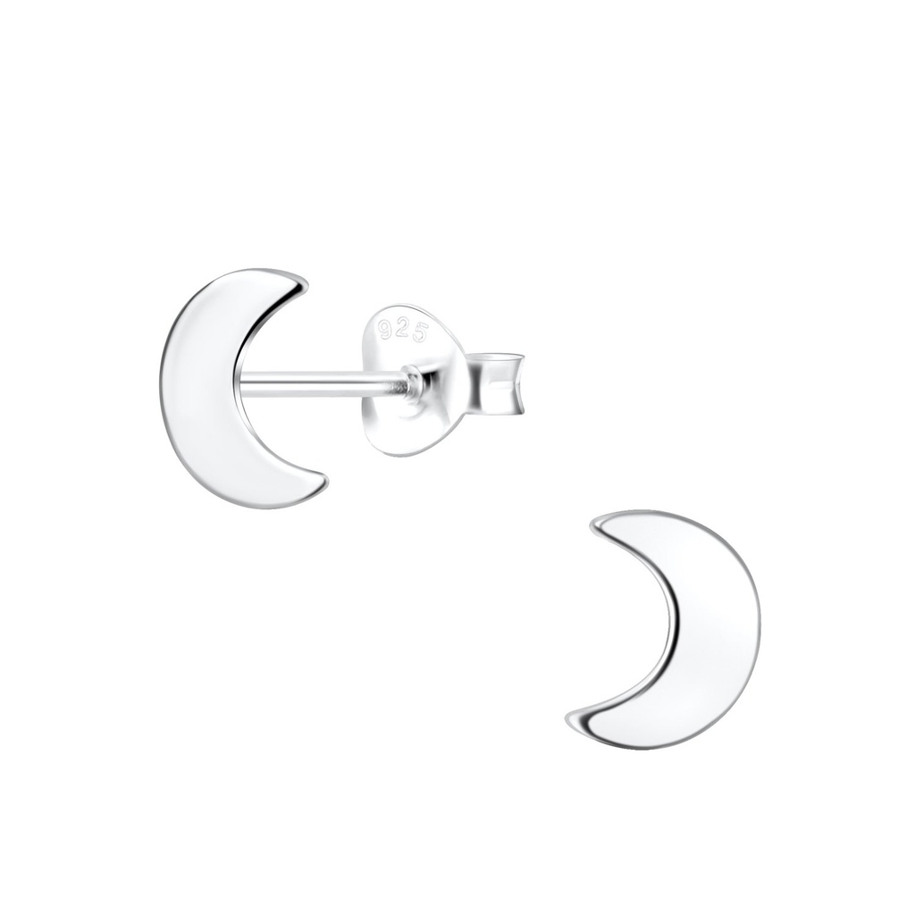 Puces d'oreilles lune en argent