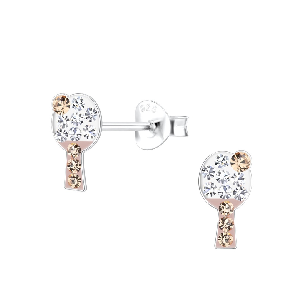 [10023821] Silver Table Tennis Stud Earrings