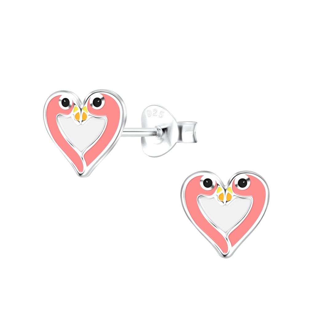 [10024167] Silver Flamingo Stud Earrings