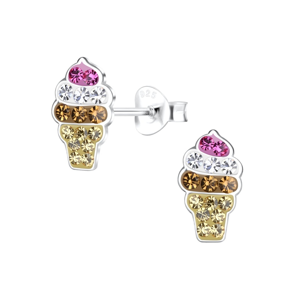 [10022774] Silver Ice Cream Stud Earrings