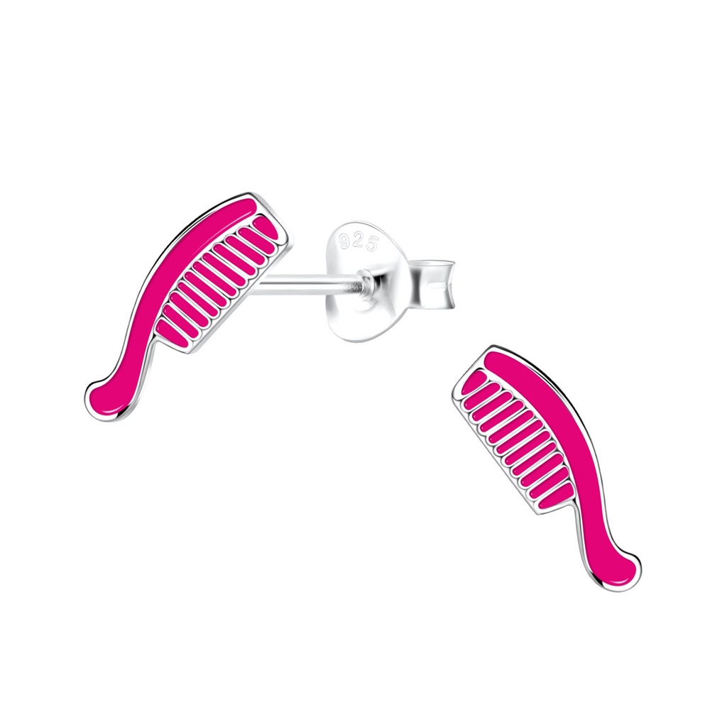 Silver Comb Stud Earrings
