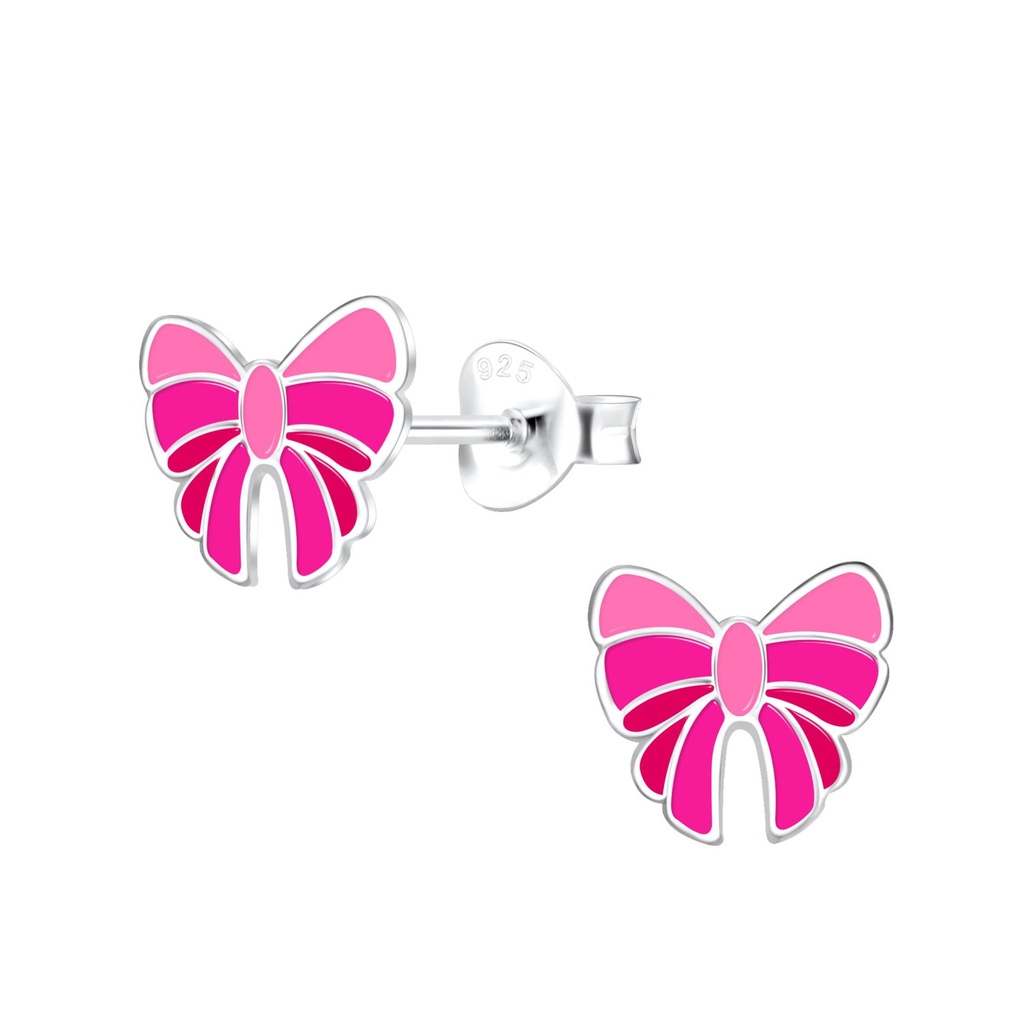 [10024145] Silver Bow Stud Earrings