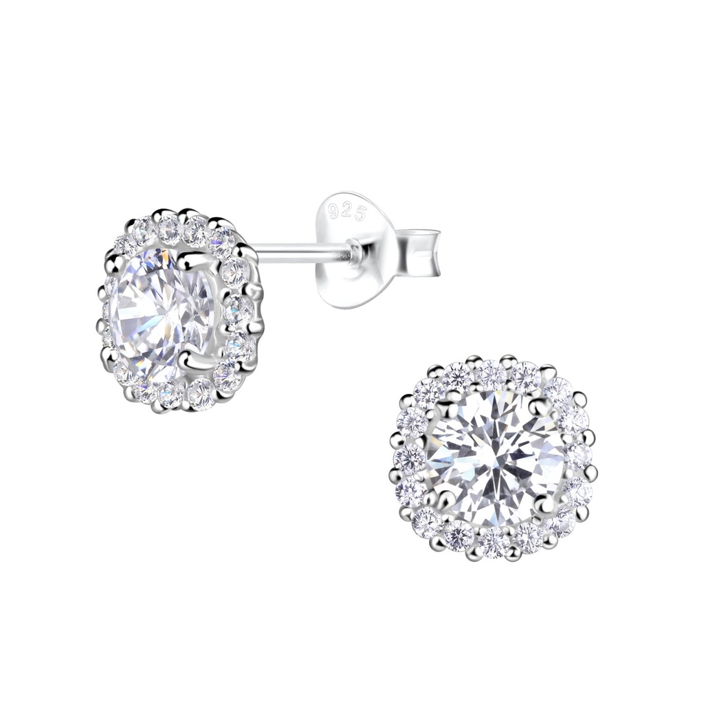 Puces d'oreilles rondes en argent