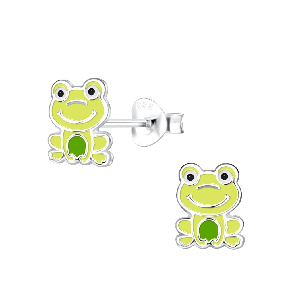 Puces d'oreilles grenouille en argent
