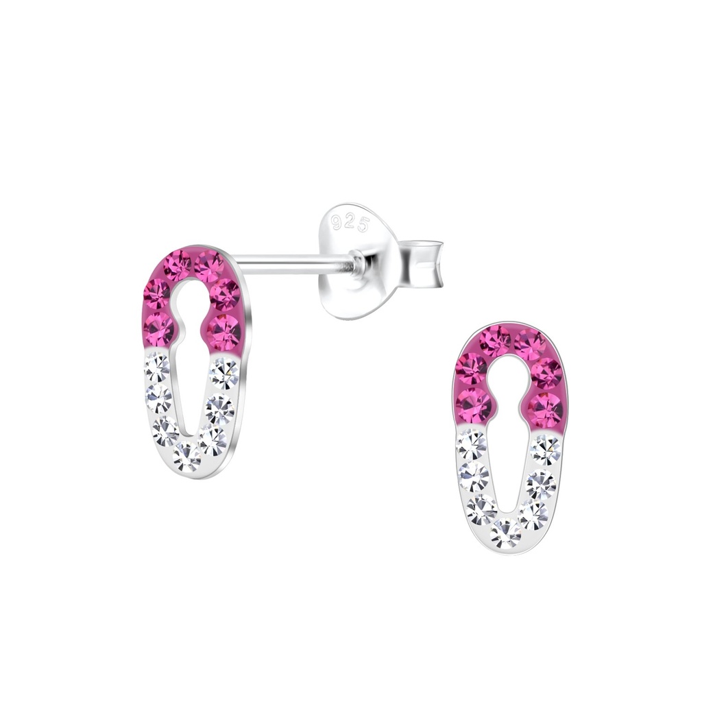 Puces d'oreilles épingle de sûreté en argent