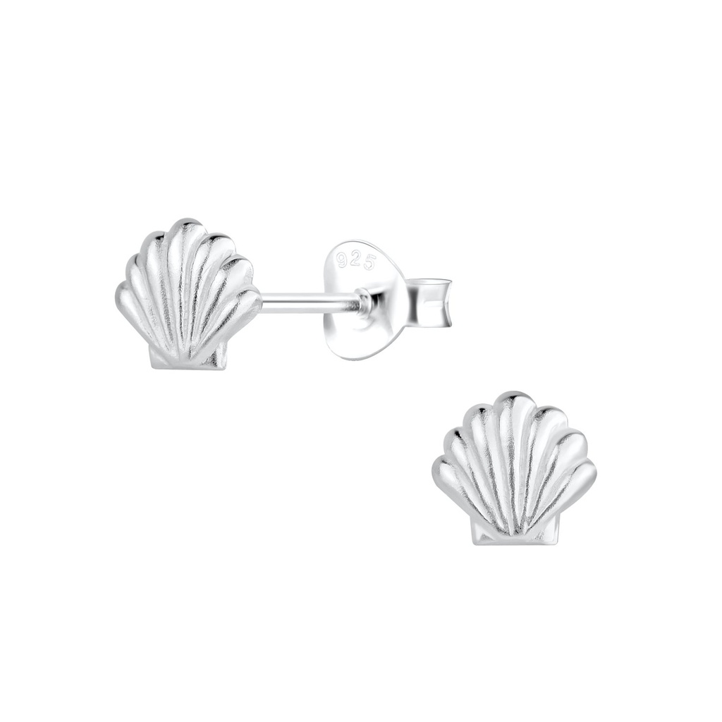 Silver Shell Stud Earrings