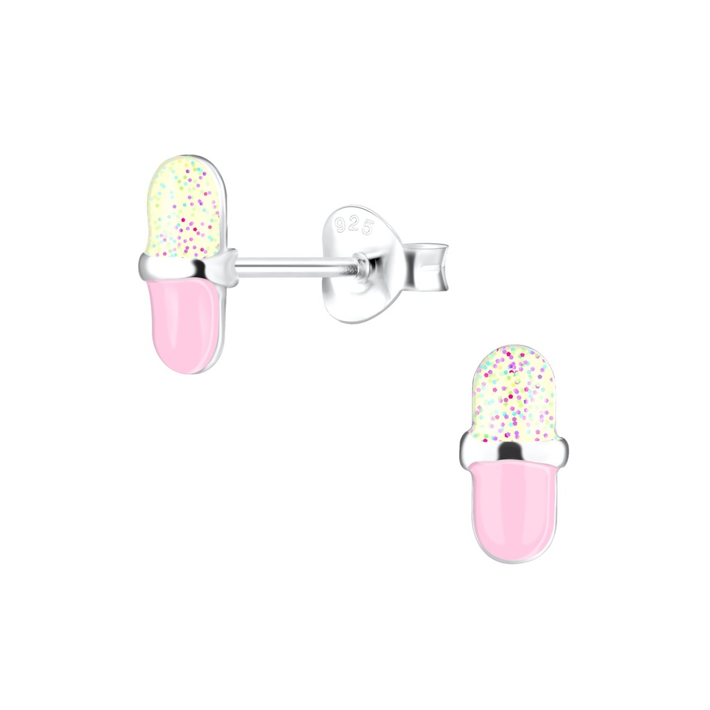 Silver Microphone Stud Earrings