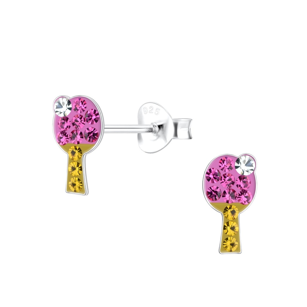 [10023307] Silver Table Tennis Stud Earrings
