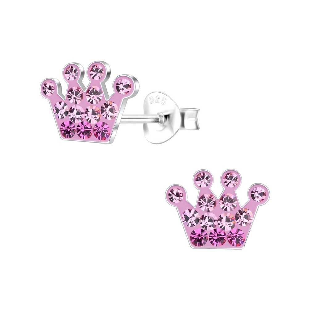 Puces d'oreilles couronne en argent