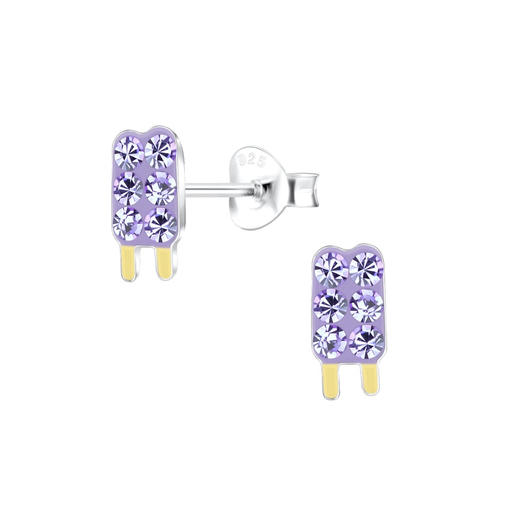 Puces d'oreilles glace en argent