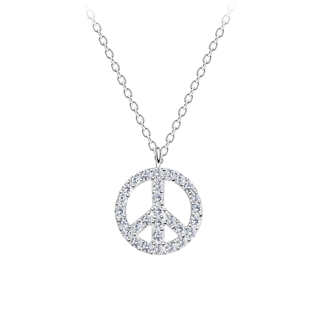 Silver Peace Sign Necklace
