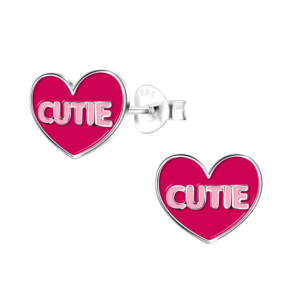 Puces d'oreilles cœur mignon en argent