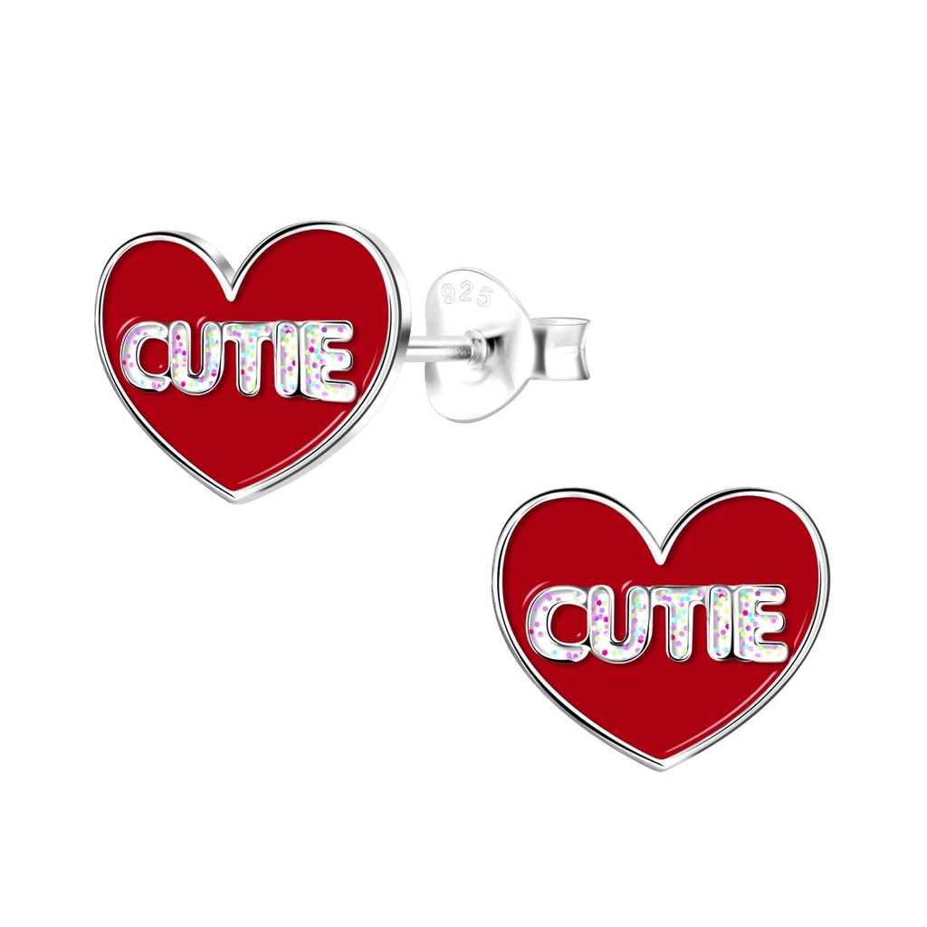Puces d'oreilles cœur mignon en argent