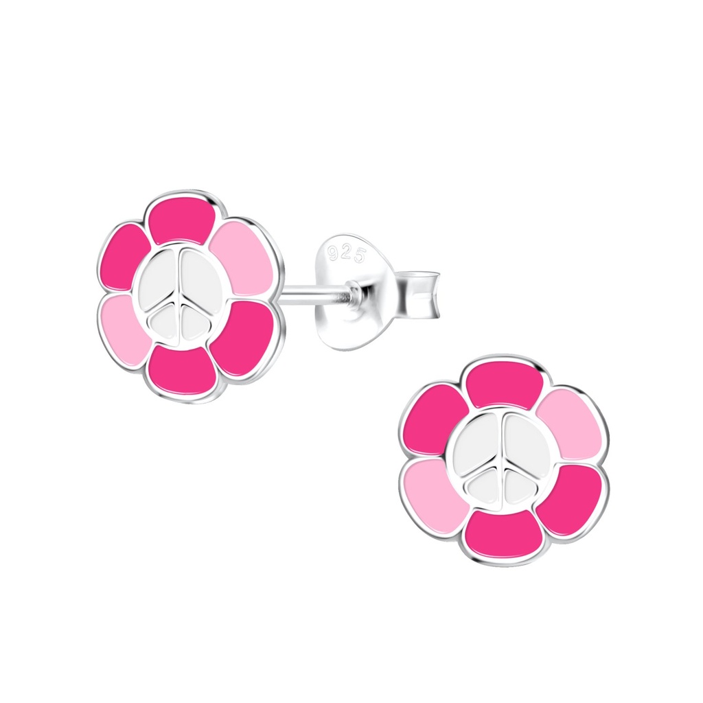 Puces d'oreilles fleur en argent