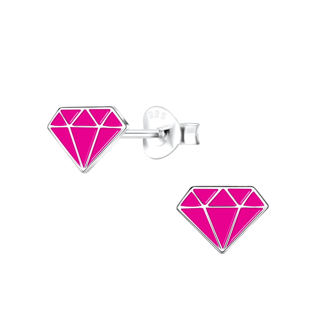 Silver Diamond Stud Earrings
