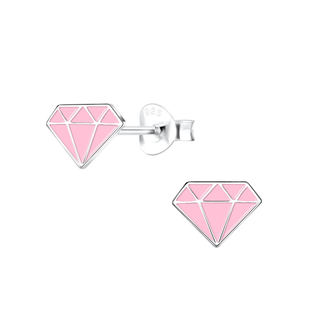 Puces d'oreilles en argent diamant