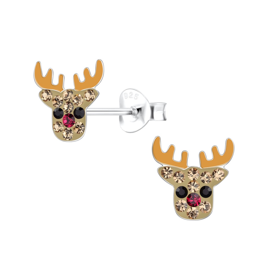 Puces d'oreilles renne en argent