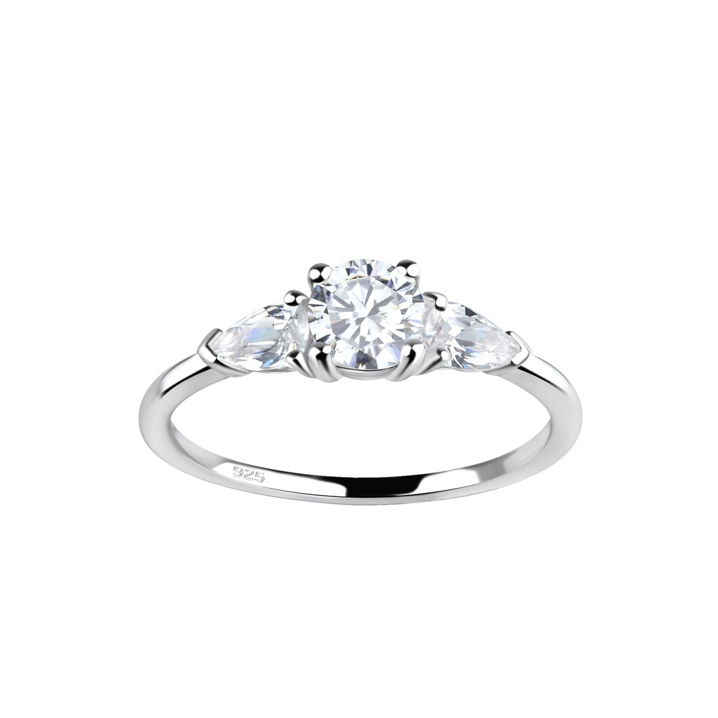 Bague trois pierres en argent