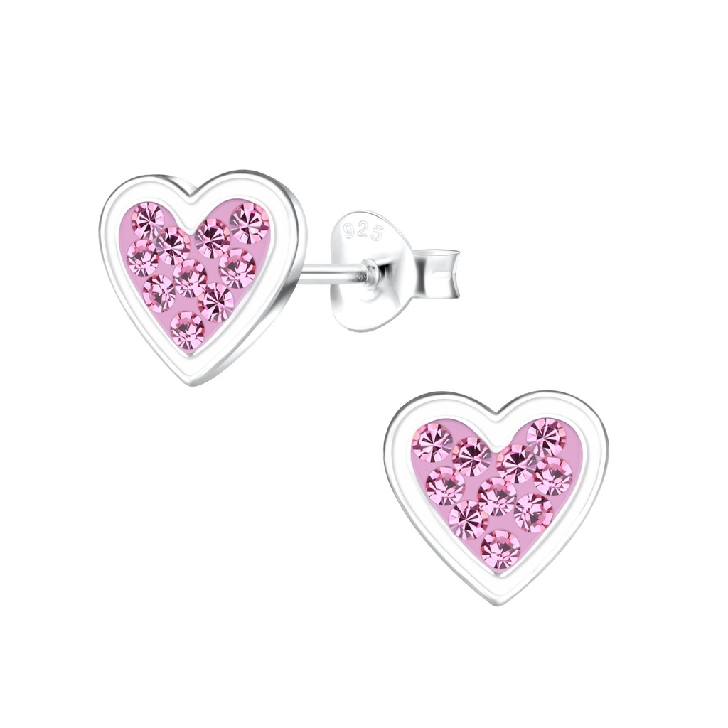 Puces d'oreilles cœur en argent