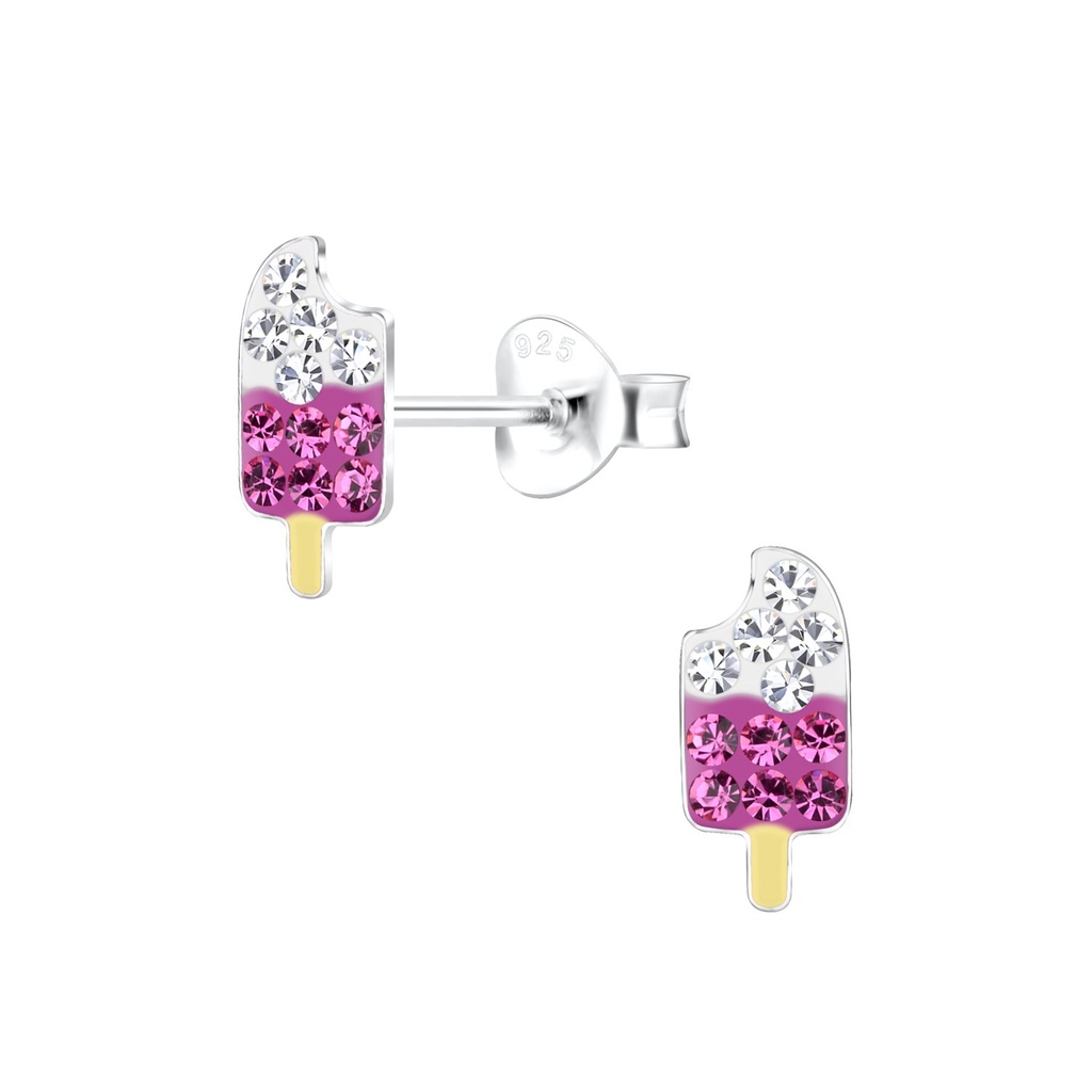 Puces d'oreilles glace en argent