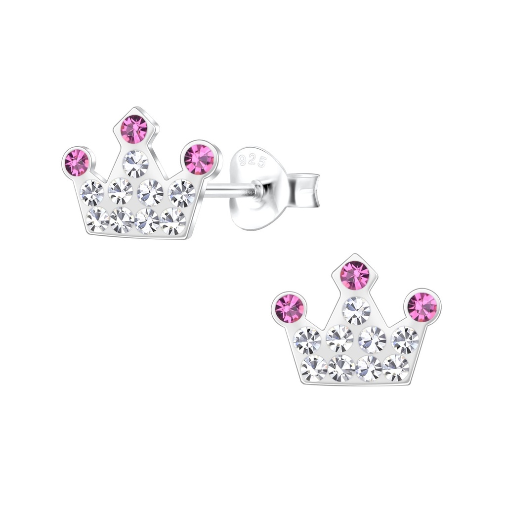 Puces d'oreilles couronne en argent