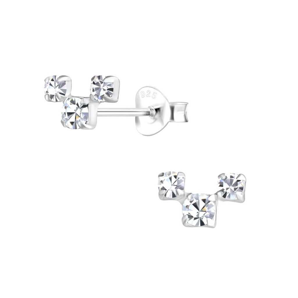 Puces d'oreilles géométriques en argent