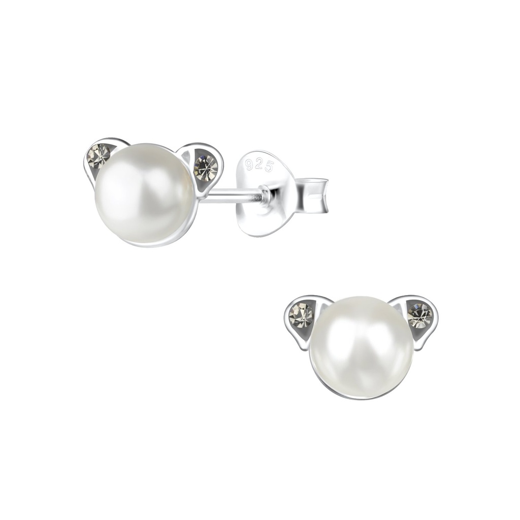 Puces d'oreilles ours en argent