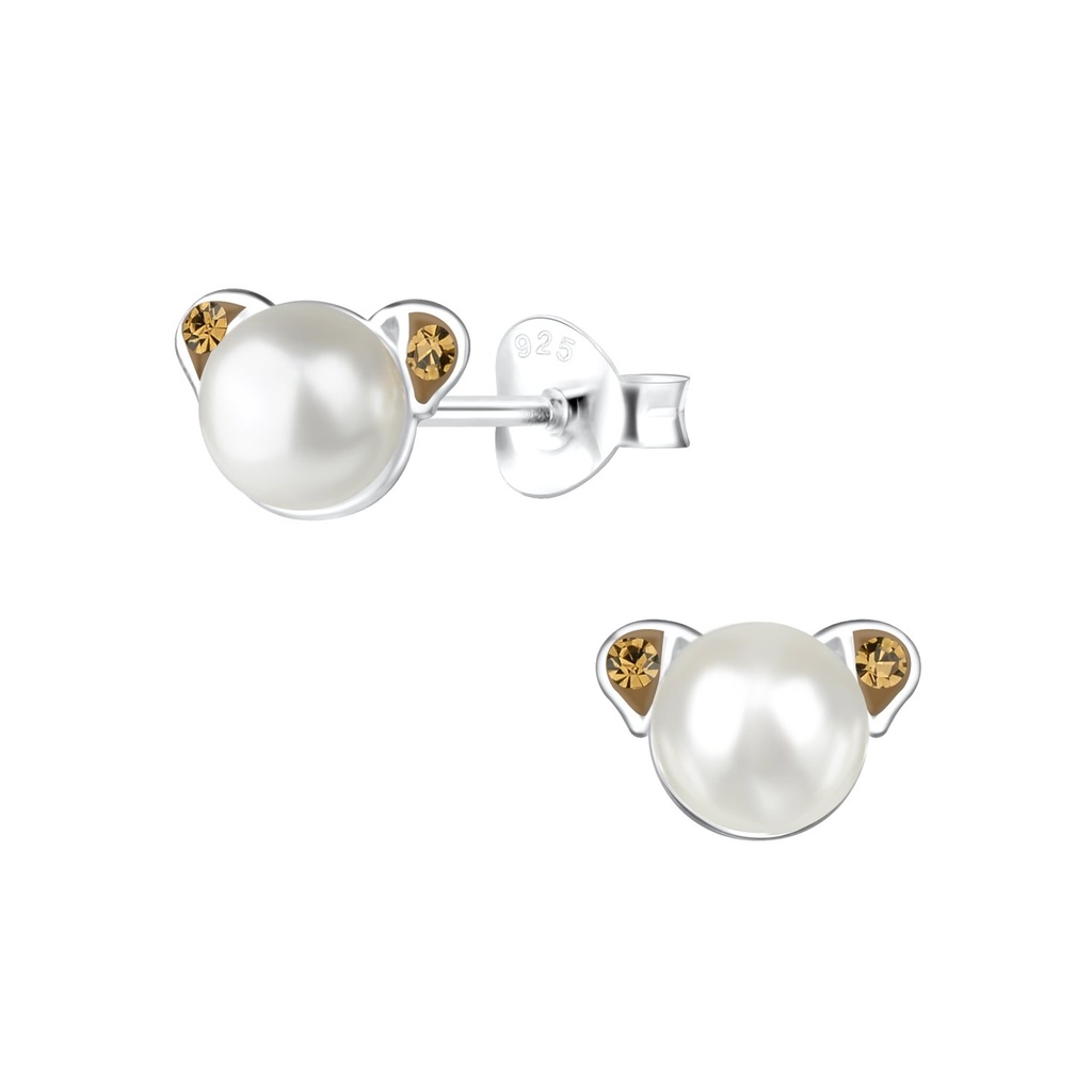 [10022658] Silver Bear Stud Earrings