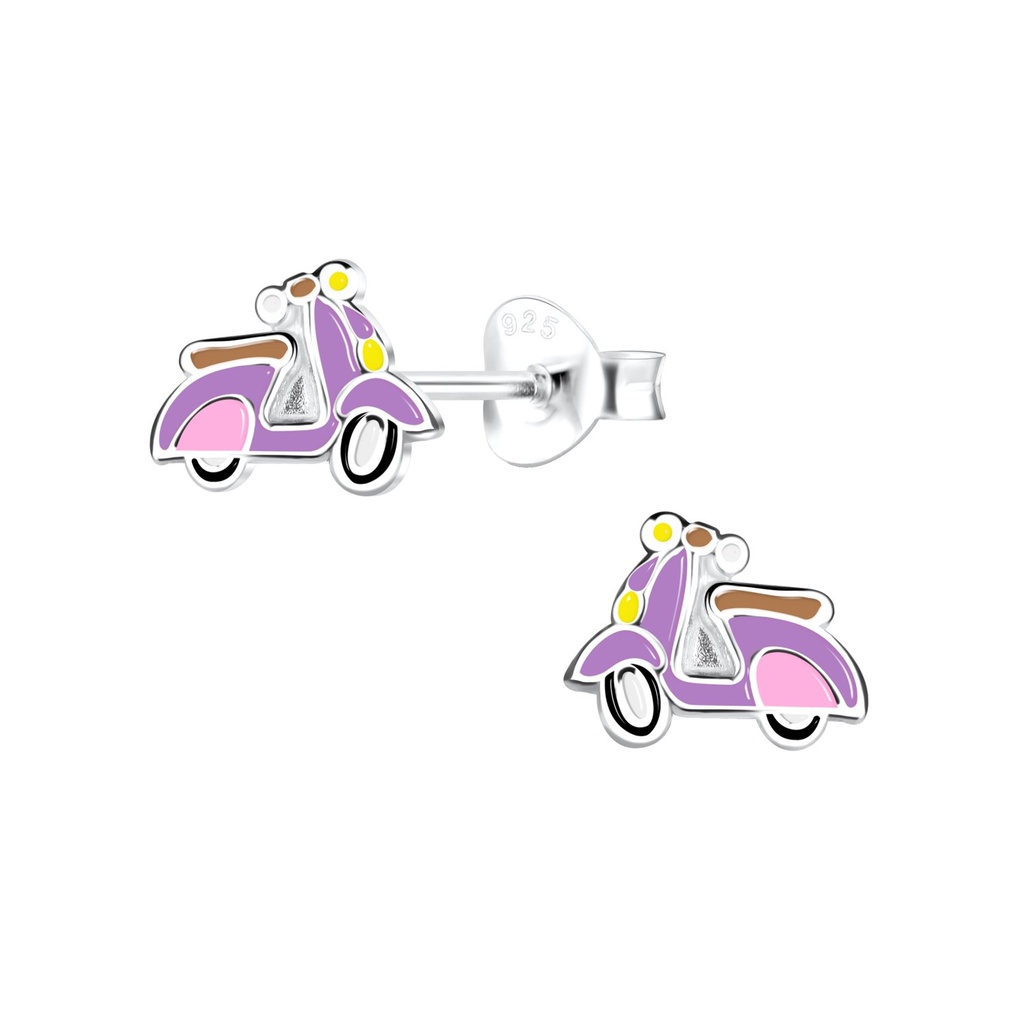 Silver Scooters Stud Earrings