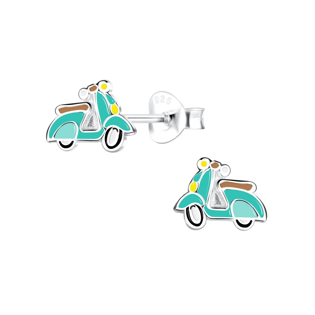 Silver Scooters Stud Earrings