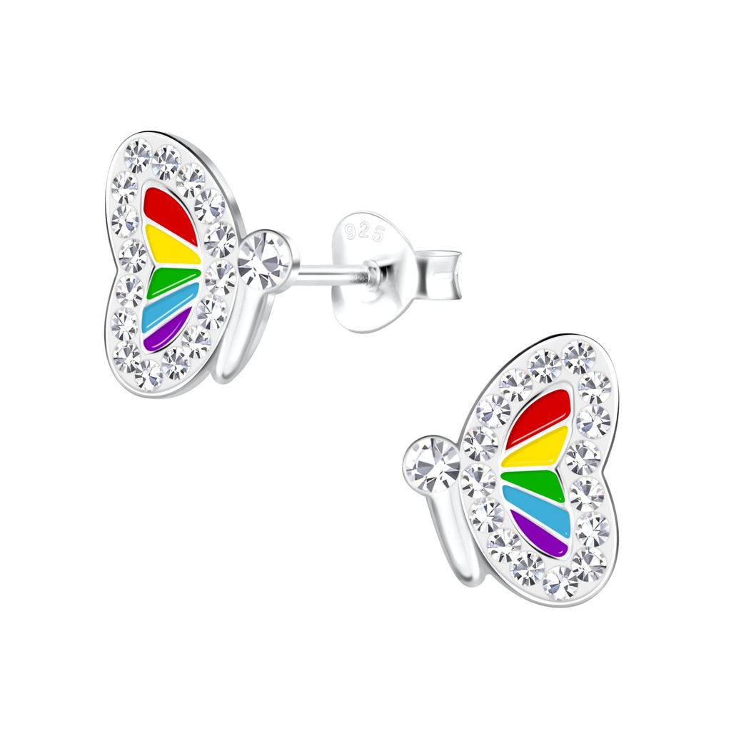 Silver Butterfly Stud Earrings