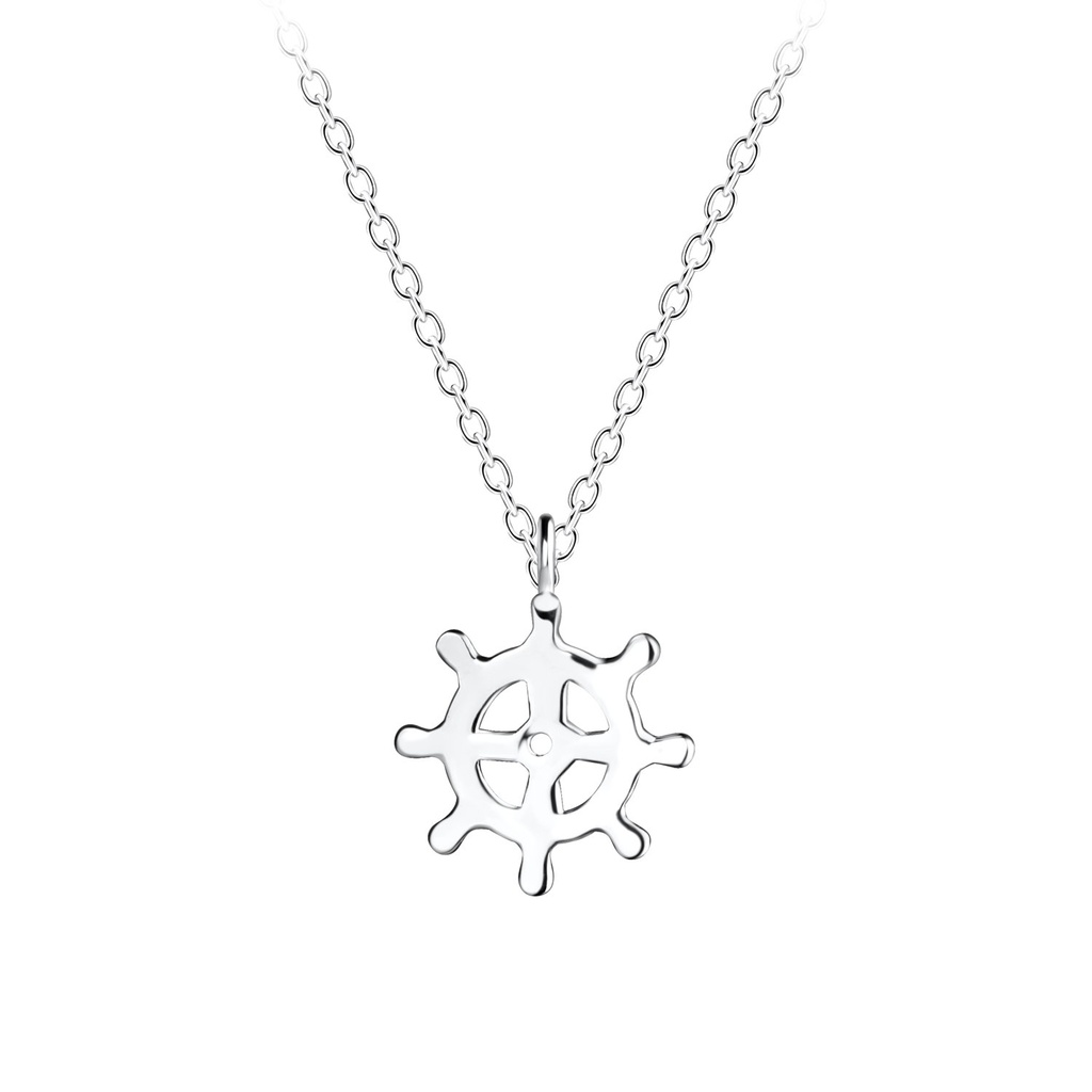 [10022018] Silver Ship Wheel Nacklace