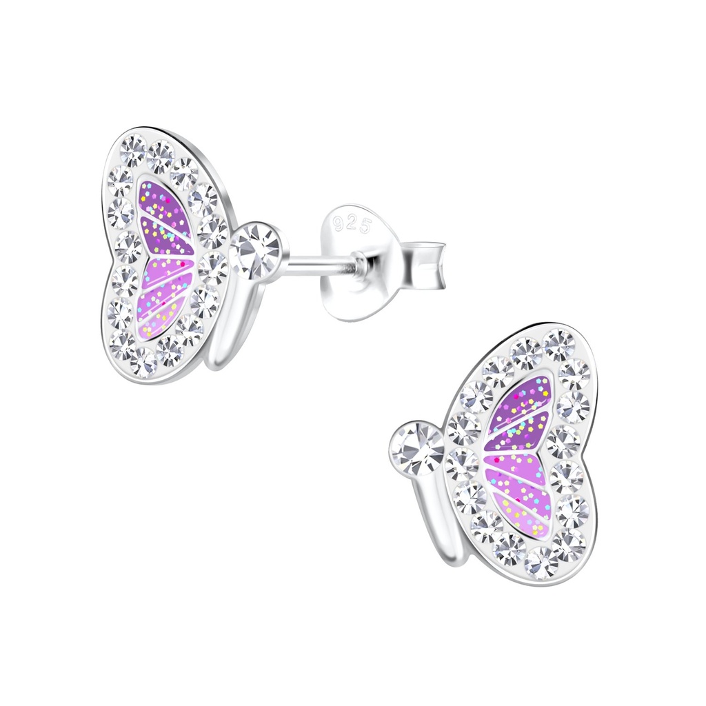 Silver Butterfly Stud Earrings
