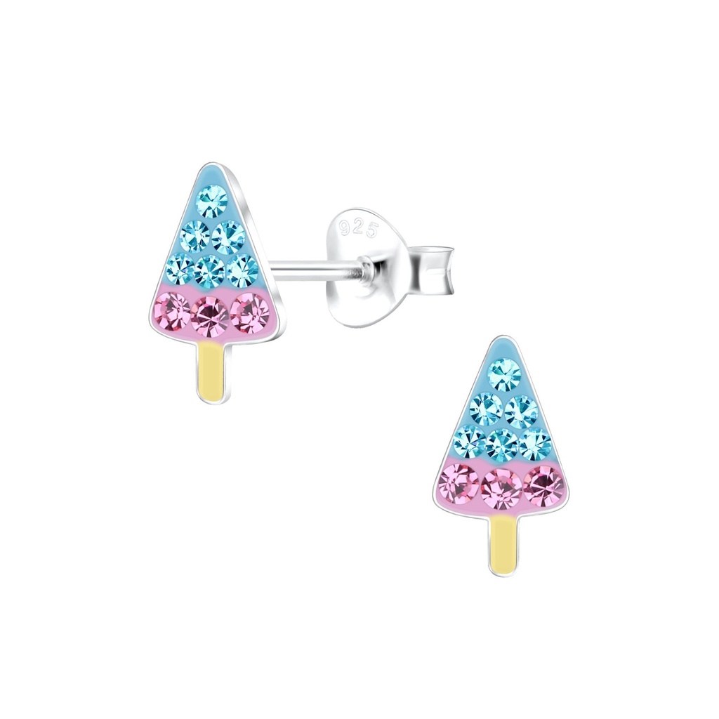 Silver Ice Cream Stud Earrings