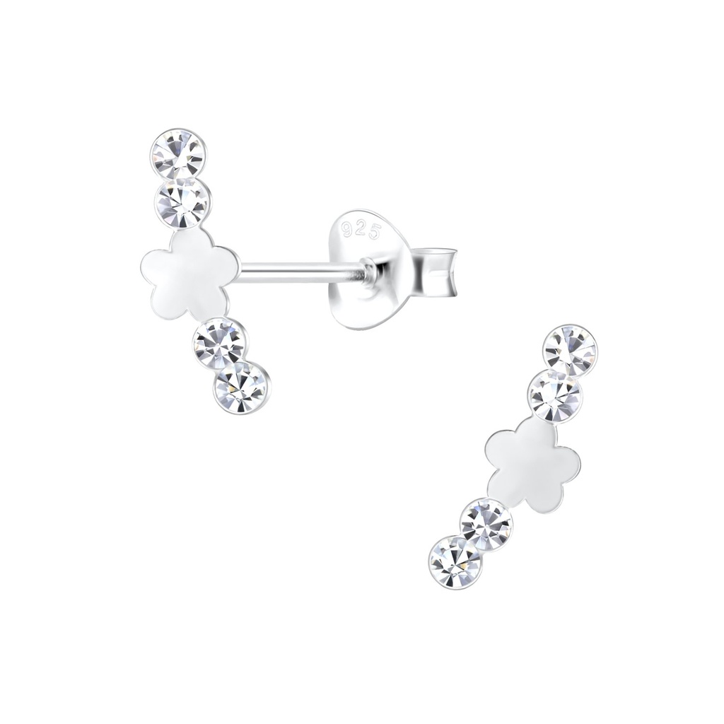 Silver Flower Stud Earrings