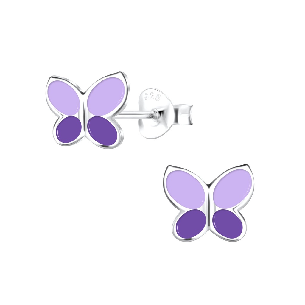 [10022645] Silver Butterfly Stud Earrings