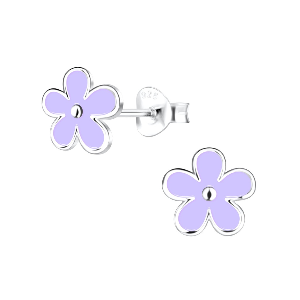 Puces d'oreilles fleur en argent