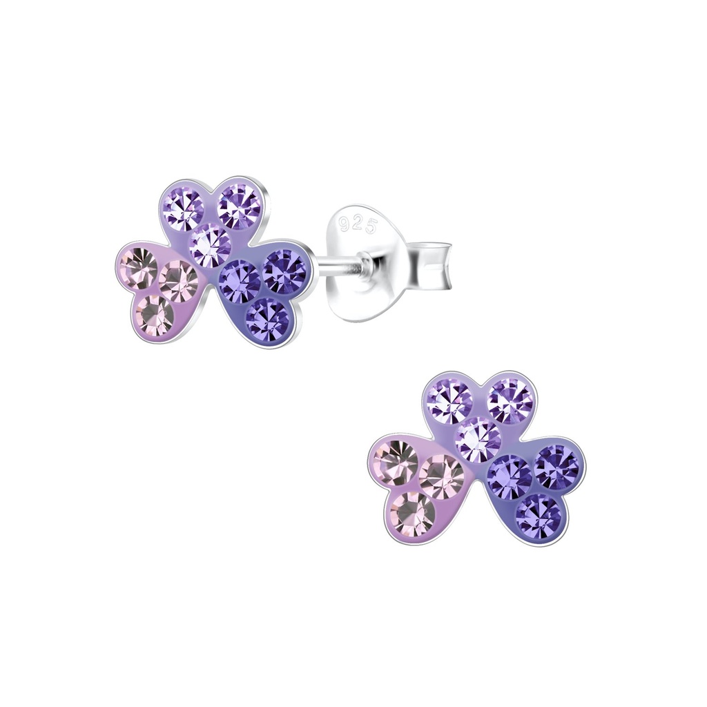 Puces d'oreilles cœur triple en argent