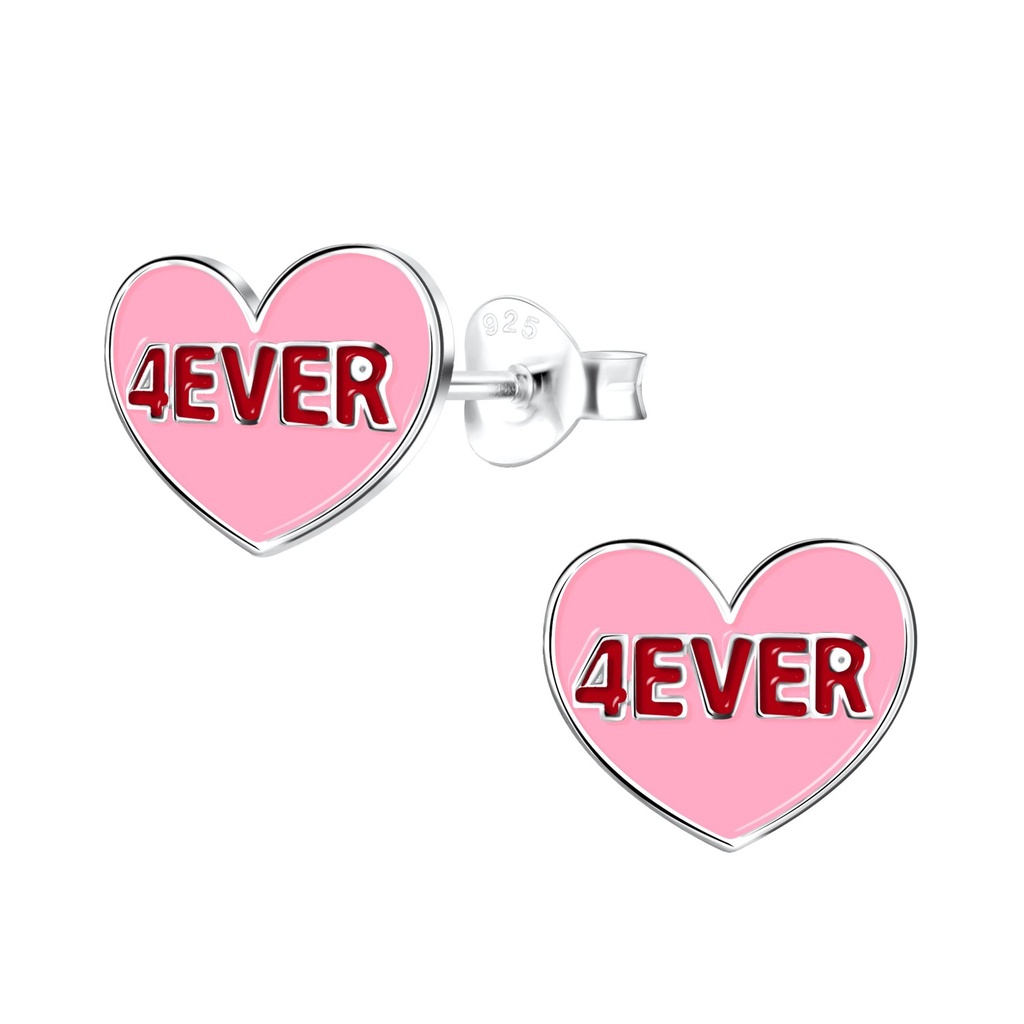 Silver Heart Stud Earrings