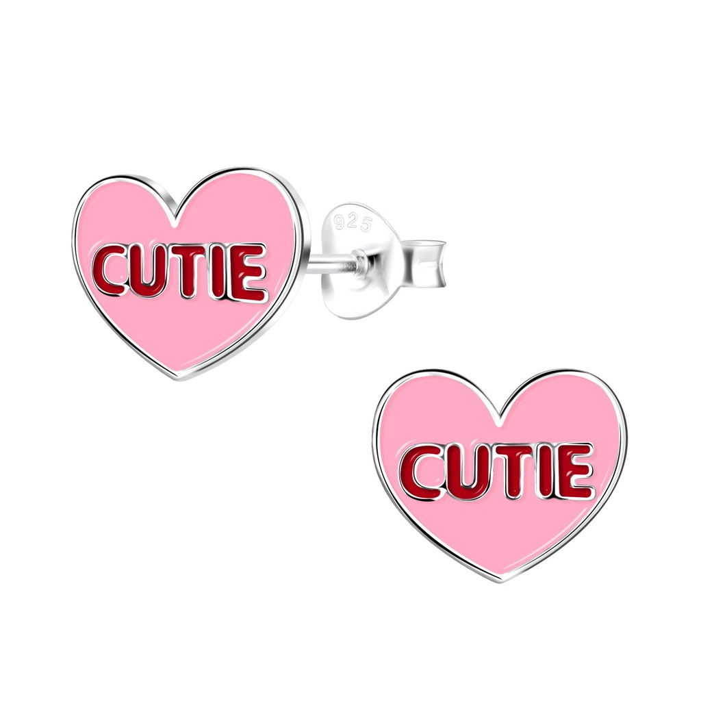 Silver Cutie Heart Stud Earrings