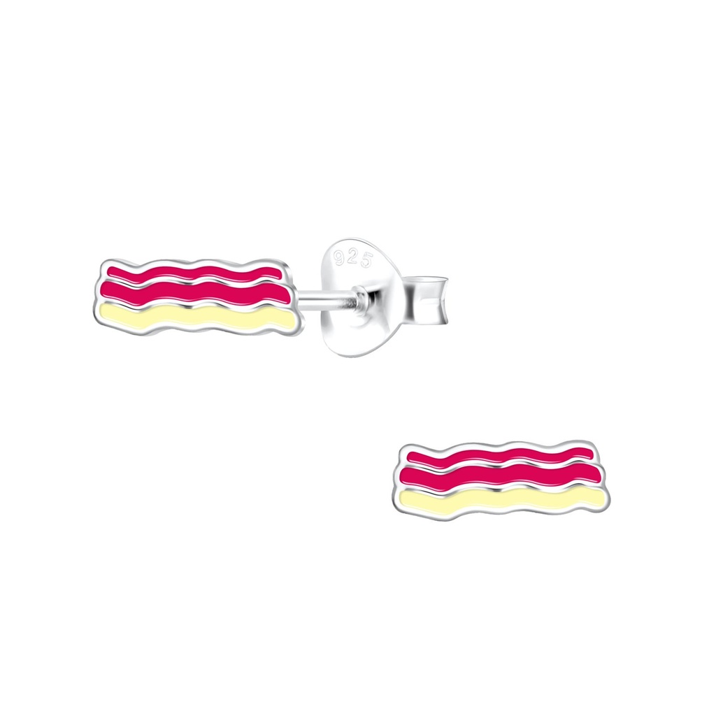 Puces d'oreilles bacon en argent